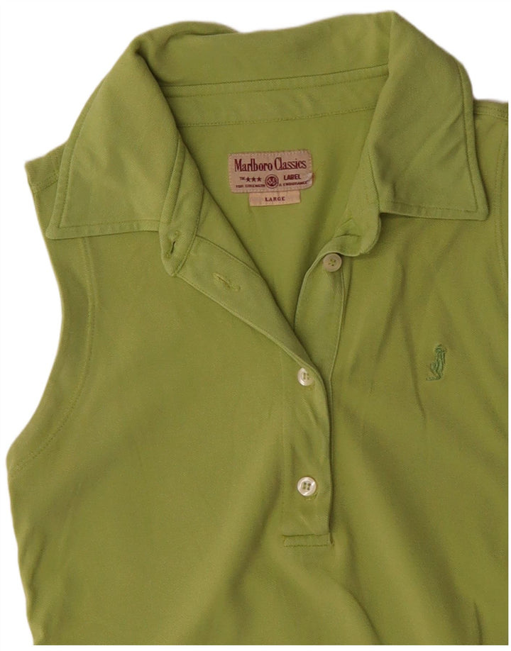 MARLBORO CLASSICS Polo sin mangas para mujer UK 44 Grande Algodón verde