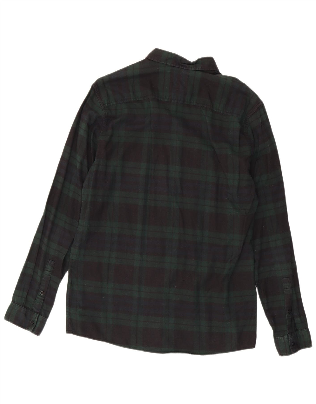 Camisa de franela para hombre Cos algodón a cuadros verde pequeño