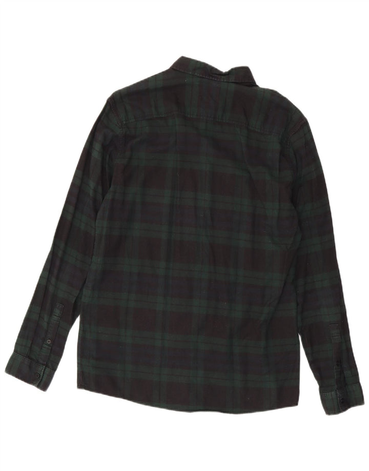 Camisa de franela para hombre Cos algodón a cuadros verde pequeño