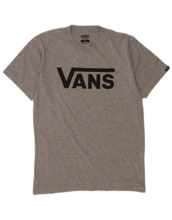 Vans Camiseta con gráfico de ajuste clásico para hombre Top pequeño de algodón gris