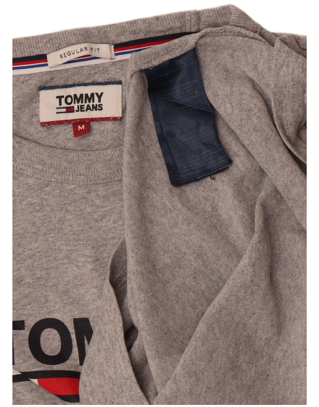 Tommy Hilfiger Top gráfico de corte regular para hombre de manga larga de algodón gris medio