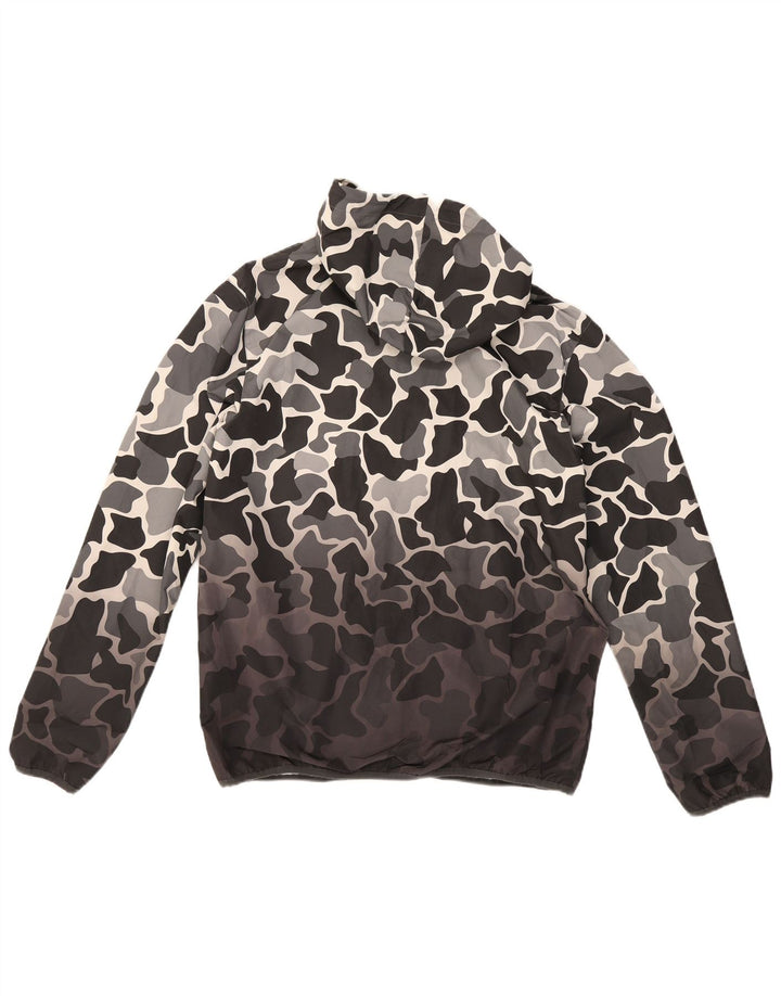 Adidas Chaqueta impermeable con capucha para hombre UK 38 Poliéster de camuflaje gris medio