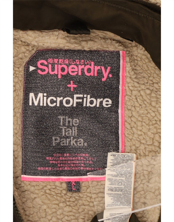 SUPERDRY Parka con capucha para mujer ES 40 XL Poliéster caqui