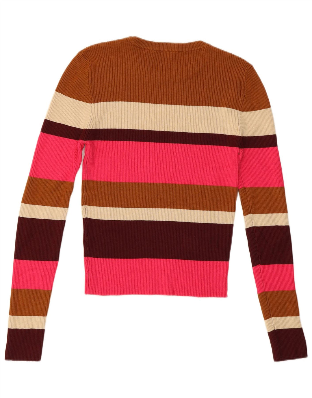 Zara - Jersey de cuello redondo para mujer, talla 40, talla mediana, multicolor, a rayas