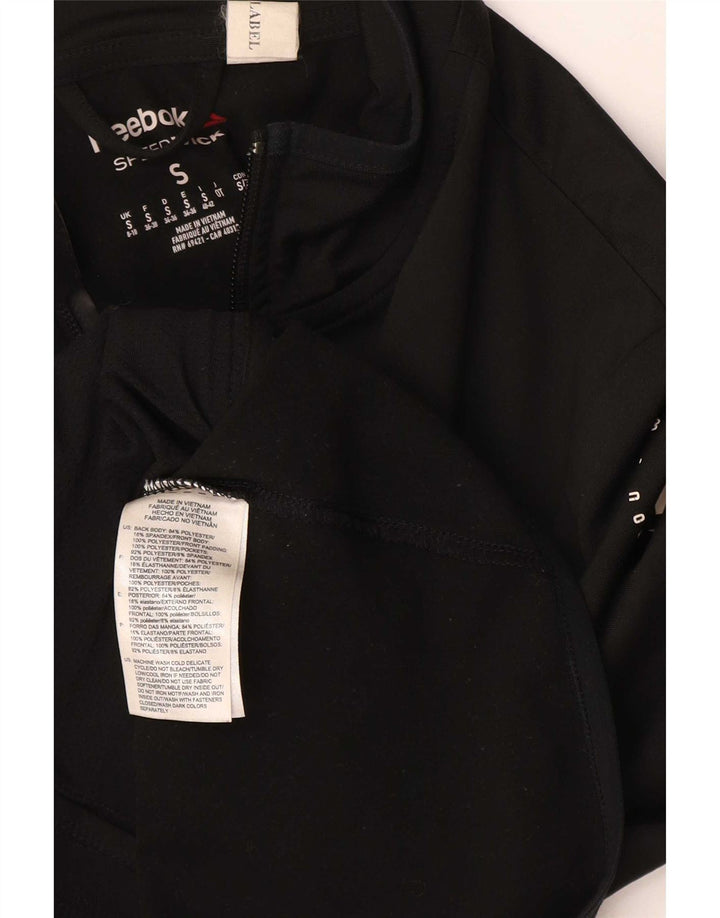 Reebok Chaqueta de chándal gráfica para mujer UK 8/10 Small Negro Poliéster