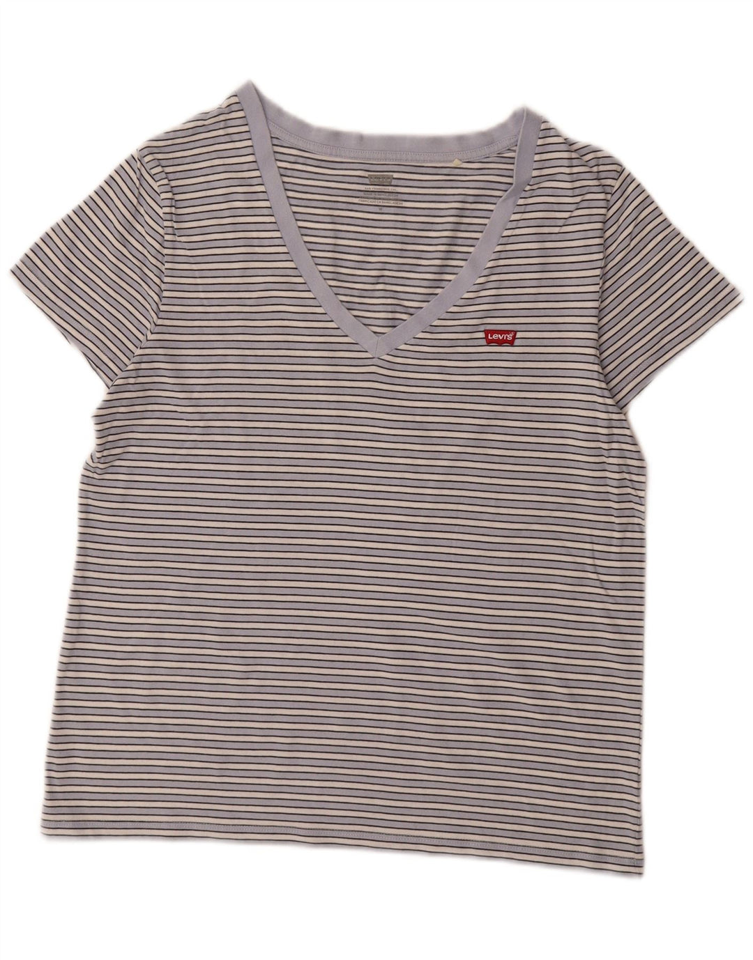 Levi's Camiseta para mujer Top UK 12 Medium Blue Stripes