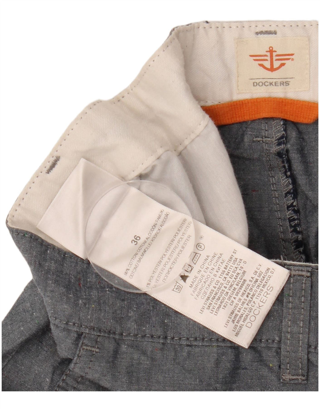 DOCKERS Pantalones cortos cargo para hombre W36 Algodón azul marino grande