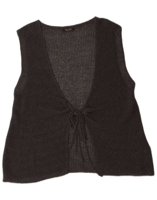 Massimo Dutti Cárdigan Sin Mangas para Mujer UK 44 Gris Medio