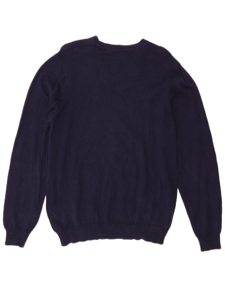 Marks & Spencer Jersey de corte regular con cuello en V para hombre Azul marino mediano