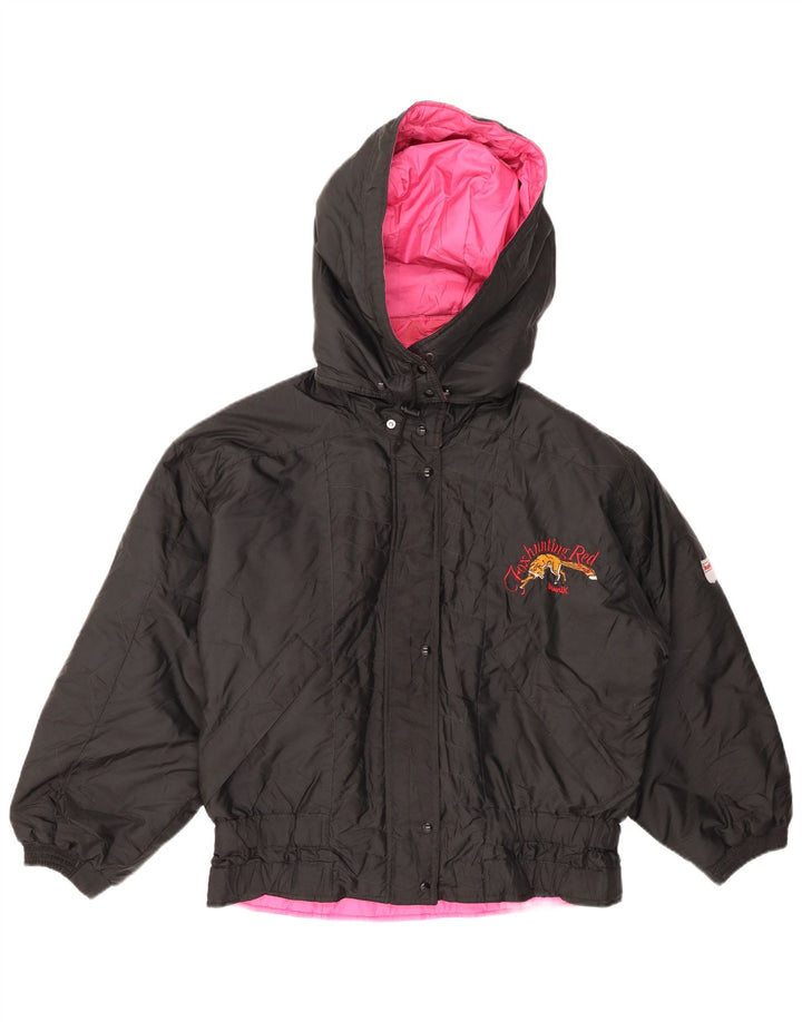 BRUNIK Chaqueta cortavientos con capucha de gran tamaño para mujer IT 42 Medium Black