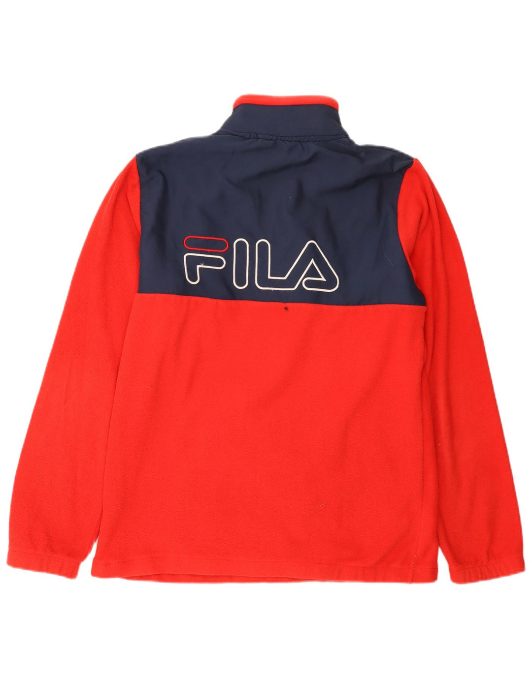 Fila Hombre Graphic Zip Neck Fleece Jumper Medium Red Colorblock Poliéster