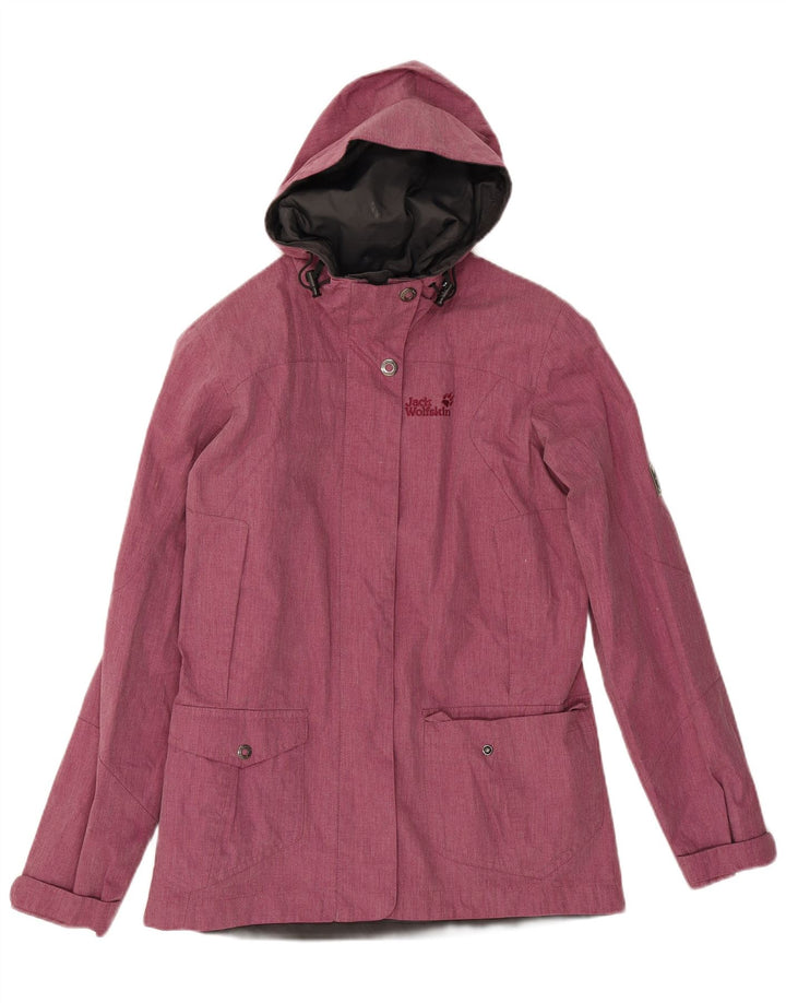 Jack Wolfskin Chaqueta cortavientos con capucha para mujer UK 10 Small Pink Poliéster