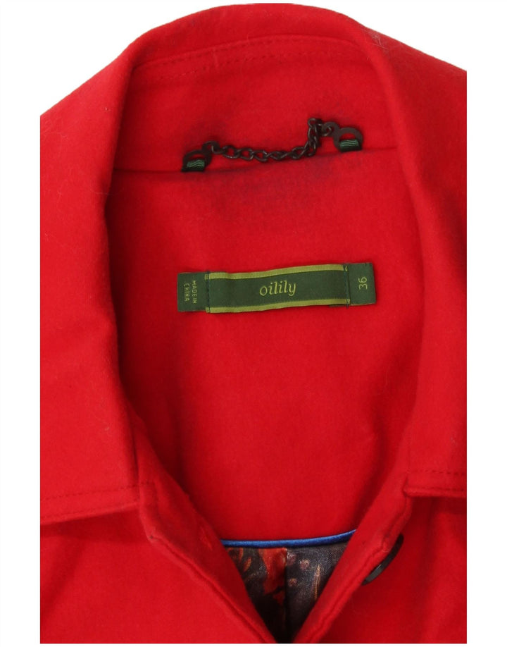 Abrigo Oilily para mujer con estampado de ajuste regular EU 36 Algodón de cachemira rojo pequeño