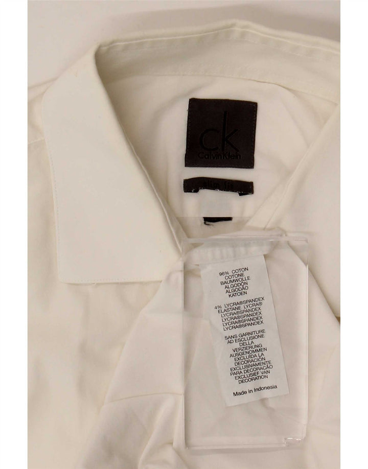 Camisa Calvin Klein Hombre Manga Corta Algodón Blanco Mediano