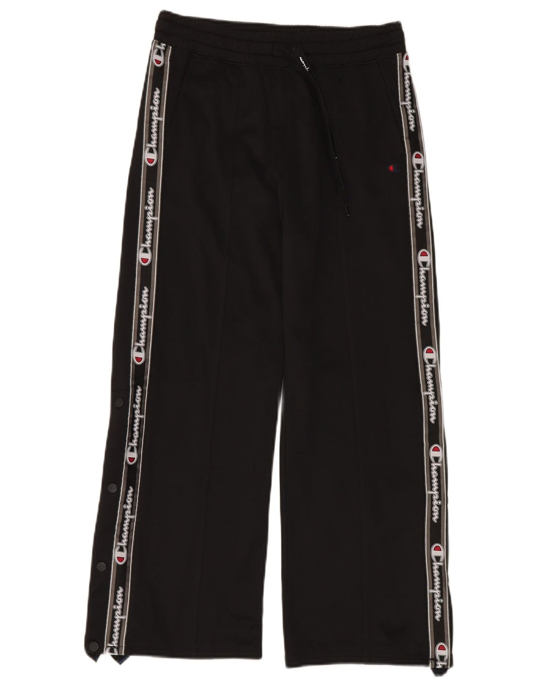 Champion Pantalones De Chándal Gráficos Para Mujer UK 10 Small Poliéster Negro