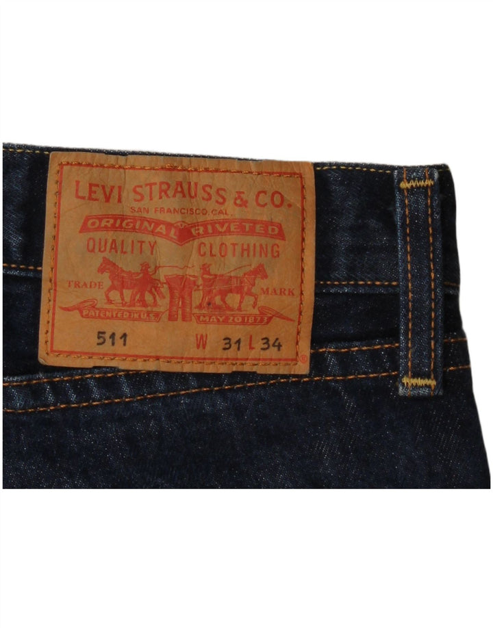 Levi's Hombre 511 Slim Jeans W31 L27 Algodón Azul Marino