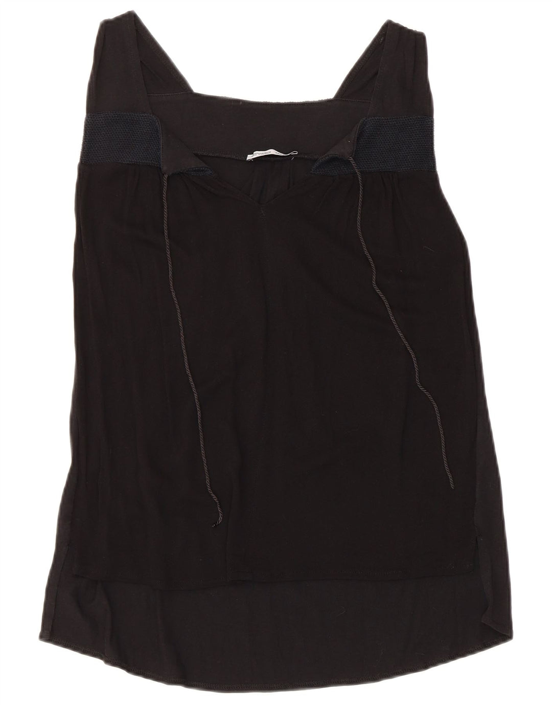 Zara Mujer Top Túnica Sin Mangas UK 42 Medium Negro
