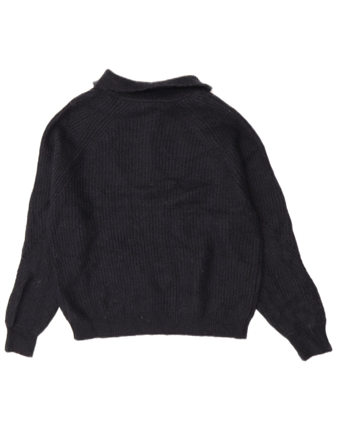 Marks & Spencer Jersey con cuello y cremallera para mujer, talla 44, talla mediana, azul marino