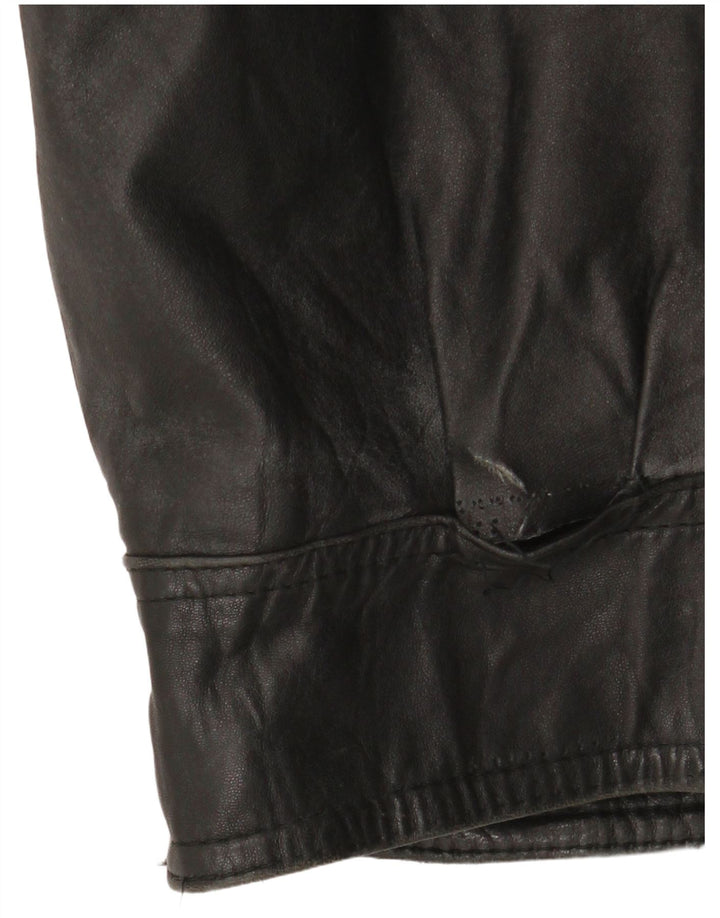 Chaqueta de cuero vintage para hombre Reino Unido 42 XL cuero negro