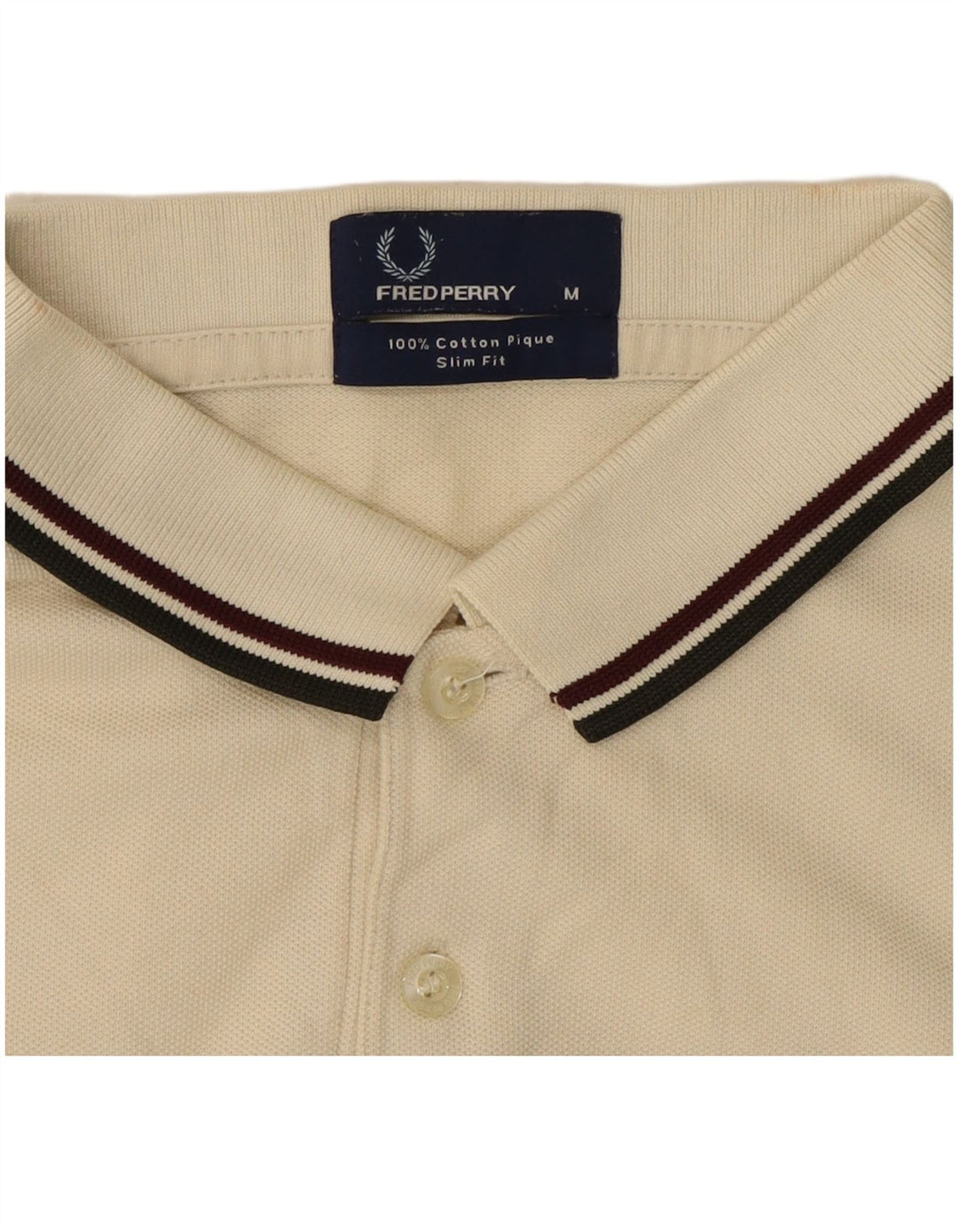Fred Perry Polo De Corte Slim Para Hombre De Algodón Blanco Roto Mediano