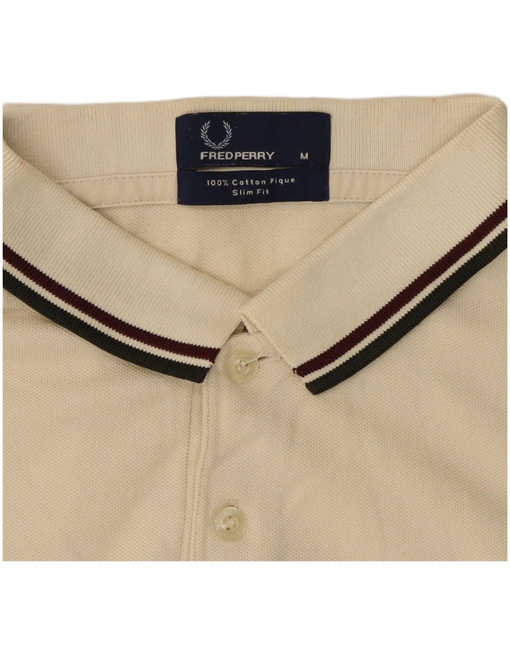 Fred Perry Polo De Corte Slim Para Hombre De Algodón Blanco Roto Mediano