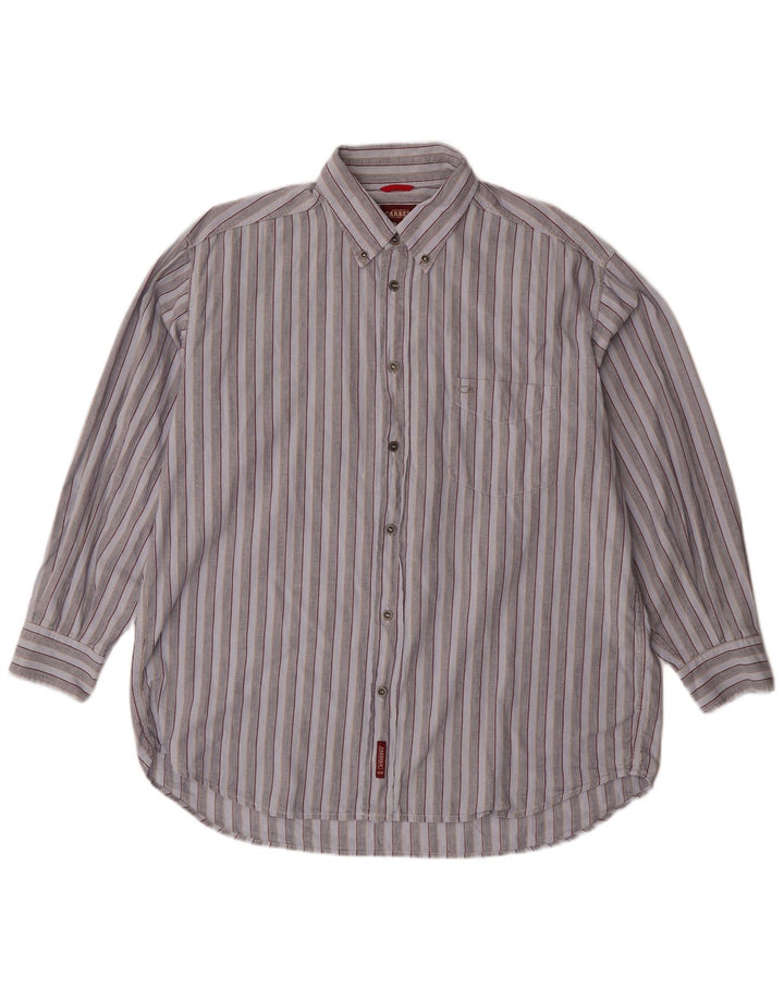 Camisa Carrera Hombre XL Algodón Rayas Azul