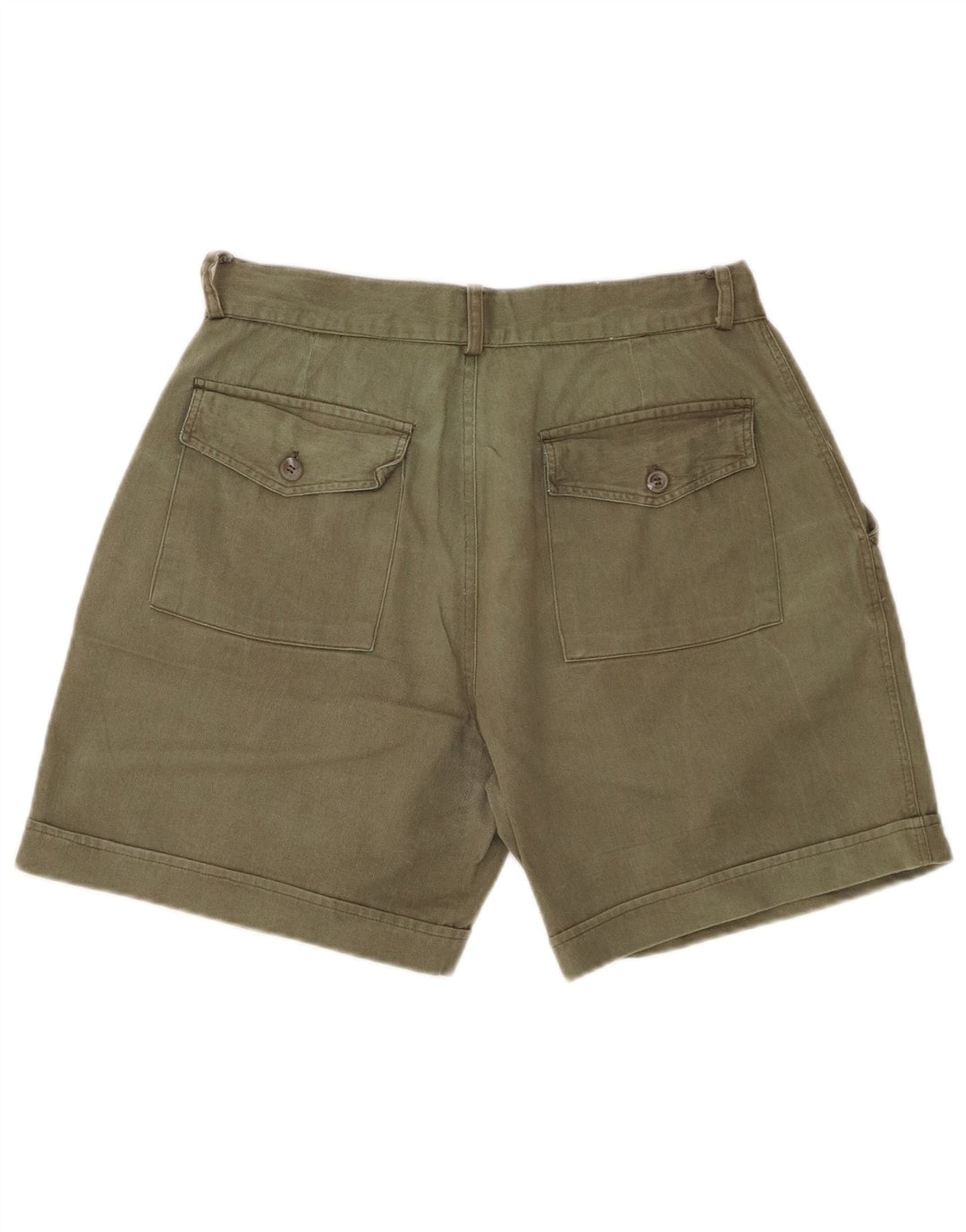 VINTAGE Pantalones cortos chinos pegados para mujer W28 Algodón caqui medio