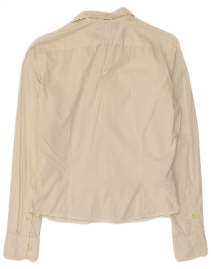 Ralph Lauren - Camisa ajustada para mujer, talla 8, mediana, color blanco