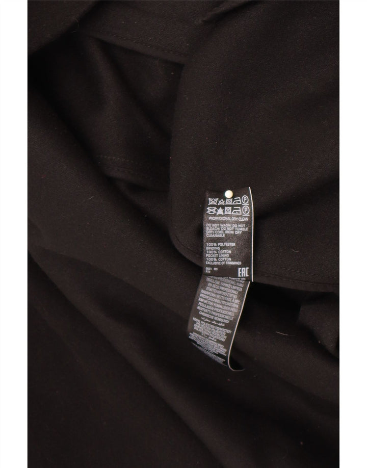 Marks & Spencer Abrigo con capucha y lazo frontal para mujer UK 18 XL Poliéster negro