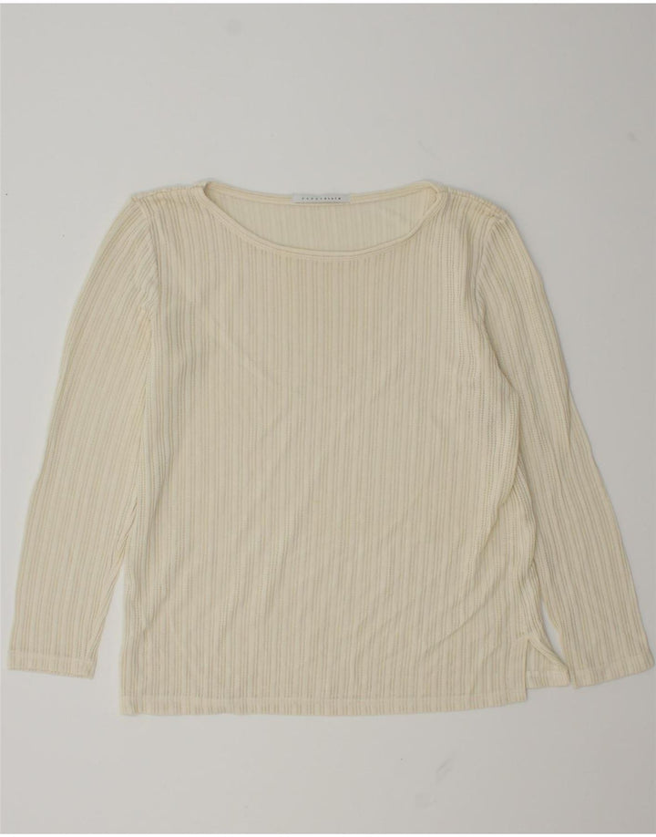 Penny Black Top para mujer de manga larga UK 44 Medium Off White Viscosa