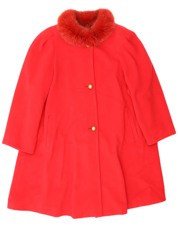 Abrigo vintage de gran tamaño para mujer IT 44 Lana roja mediana