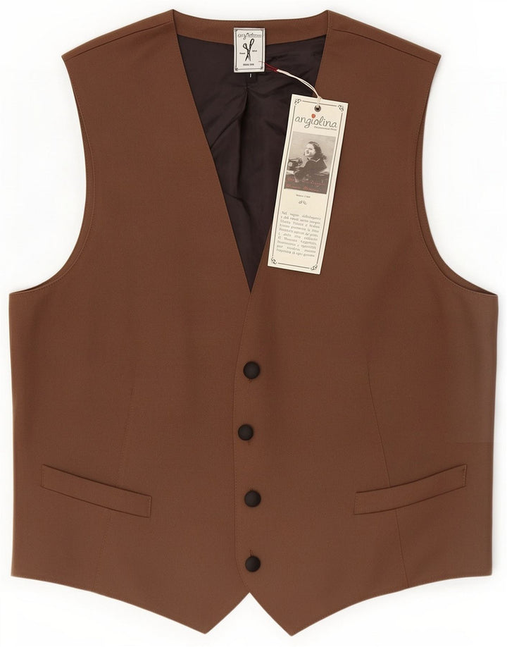 Chaleco vintage para hombre Poliéster marrón grande