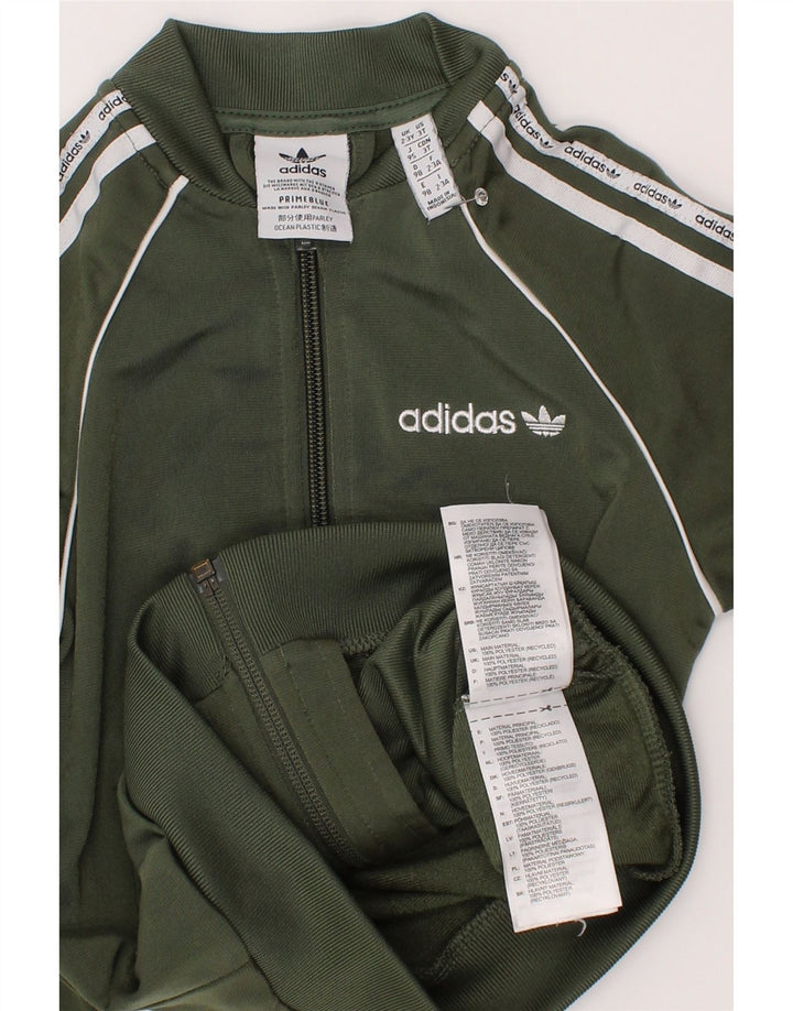 Adidas Niñas Graphic Chándal Top Chaqueta 2-3 Años Verde Poliéster