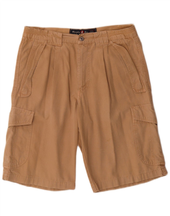 Murphy & Nye Pantalones cortos cargo para hombre W34 Algodón beige grande