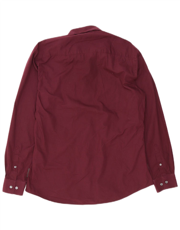 Camisa para hombre French Connection Grande de algodón burdeos