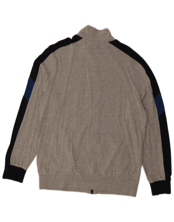 Lotto Hombre Chándal Top Chaqueta XL Gris Colorblock Algodón