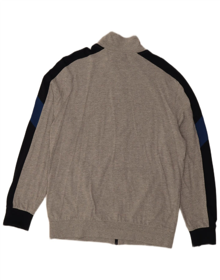 Lotto Hombre Chándal Top Chaqueta XL Gris Colorblock Algodón