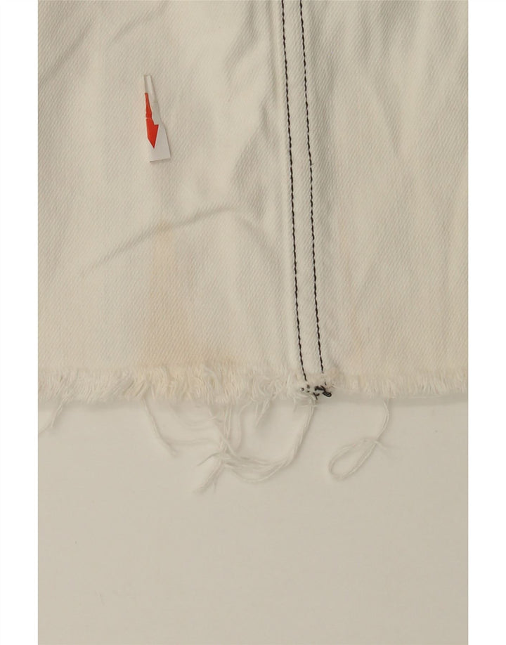 Zara Mujer Mini Falda Vaquera Pequeña W27 Blanco