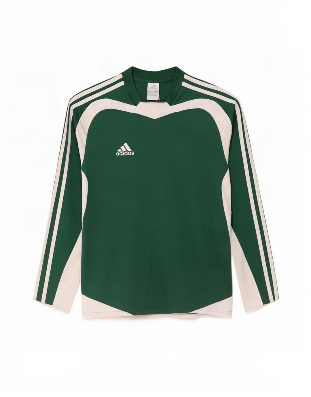 Adidas Hombre Climalite Top Manga Larga Pequeño Verde Colorblock Poliéster