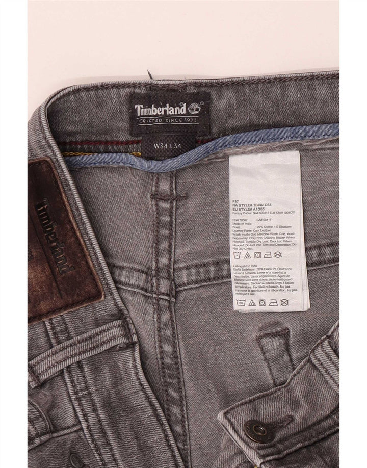 Timberland Vaqueros rectos regulares para hombre W34 L30 Algodón gris