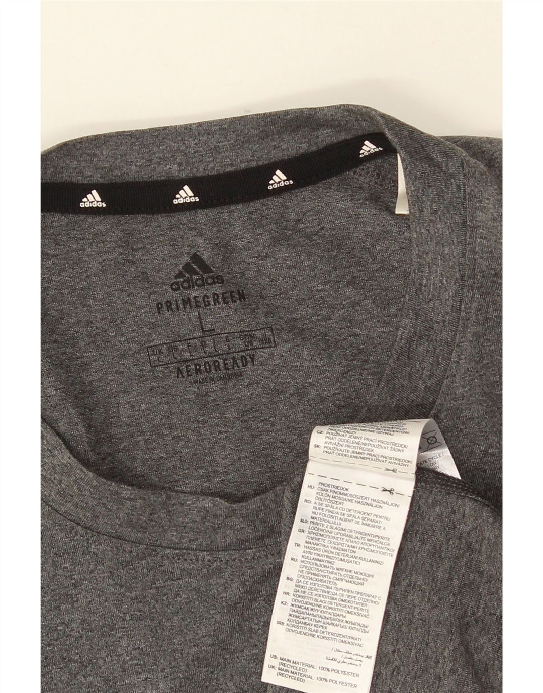 ADIDAS Camiseta Aeroready para hombre Top Grande Gris Poliéster