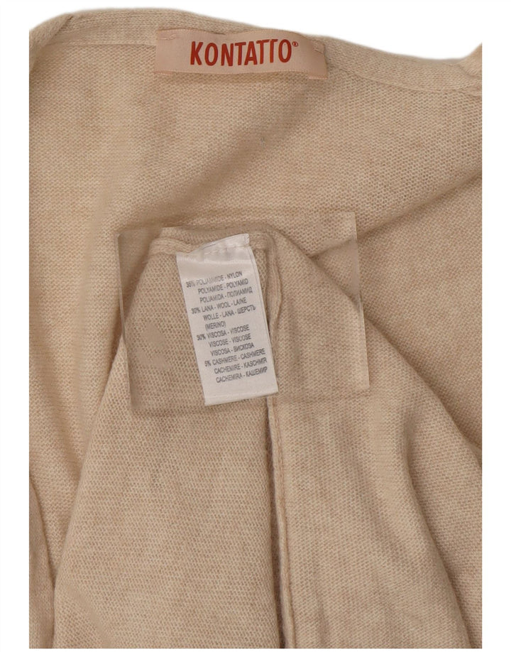 KONTATTO Suéter tipo cárdigan largo para mujer UK 44 Poliamida beige medio