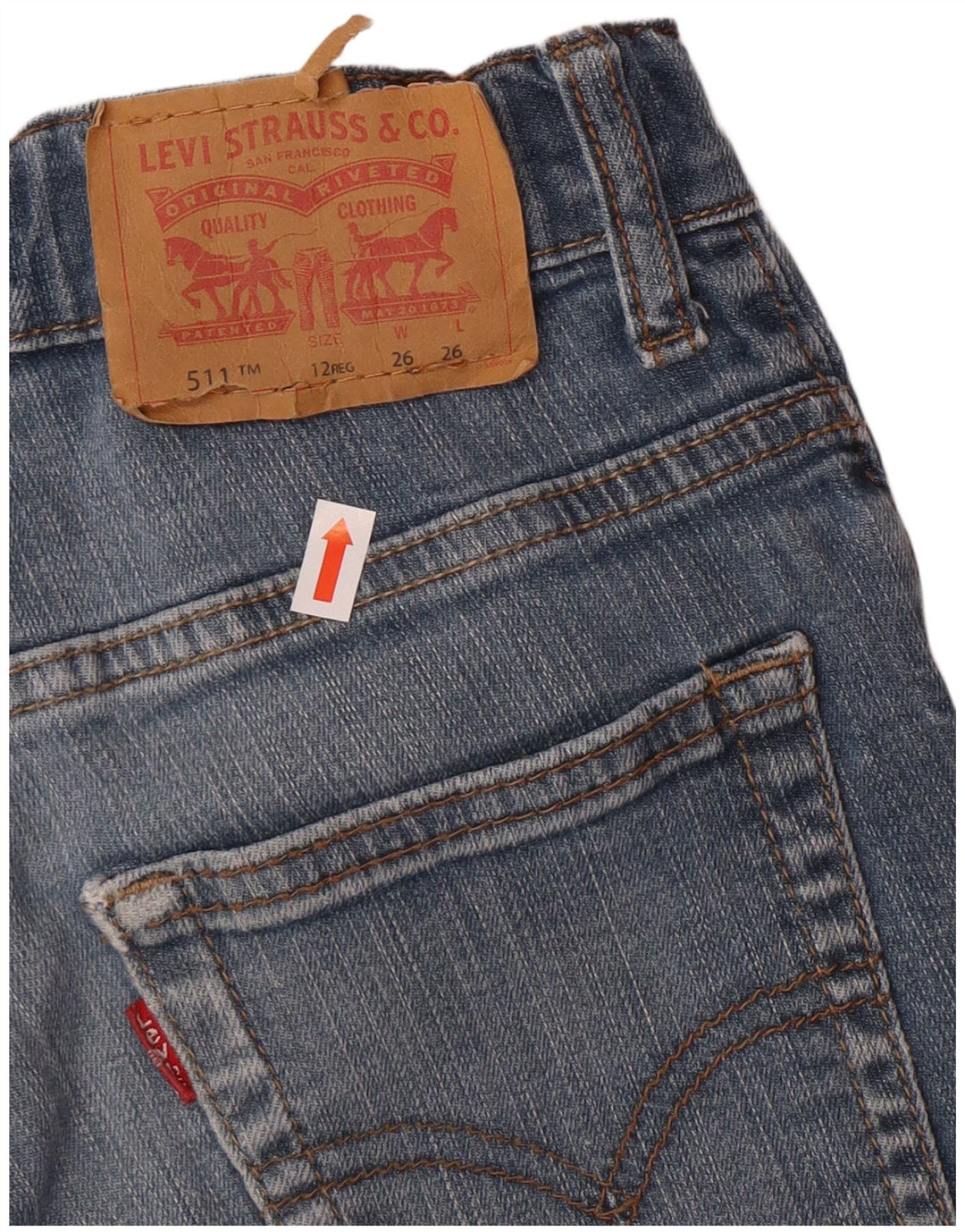 Levi's Boys 511 Slim Jeans 11-12 años W26 L26 Azul Algodón Clásico