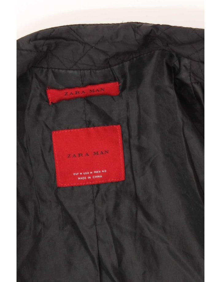 Zara Hombre Chaleco Acolchado UK 38 Medium Negro