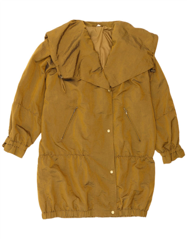 Vintage mujer oversized impermeable Reino Unido 10 oro pequeño