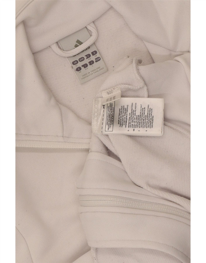 Adidas - Chaqueta de chándal para mujer, talla 12, poliéster blanco mediano