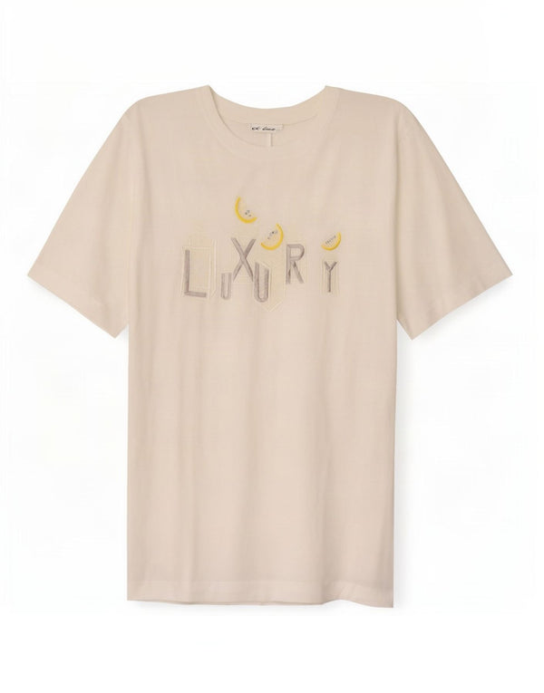Di Bari Camiseta con gráfico extragrande para mujer EU 40 Medium White Linen