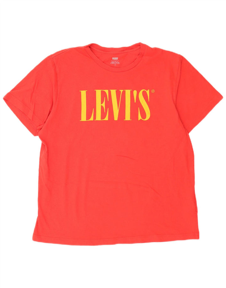 Levi's Camiseta gráfica para hombre Top grande de algodón rojo