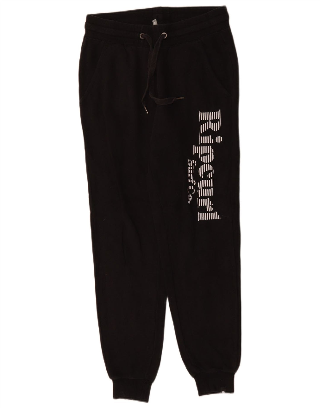 RIP CURL Pantalones de chándal gráficos para mujer Joggers UK 8 Small Black Cotton