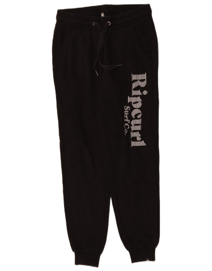 RIP CURL Pantalones de chándal gráficos para mujer Joggers UK 8 Small Black Cotton